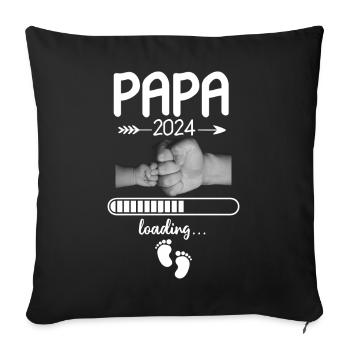 Papa 2024 Loading - Sofakissenbezug 45 x 45 cm - Schwarz - Vorne