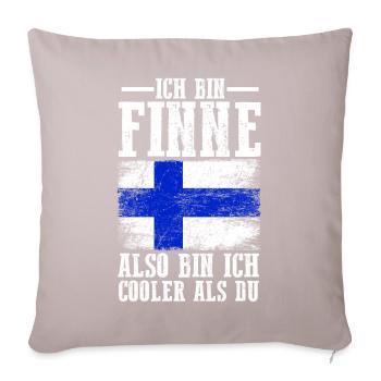 Finnland Finne Finnisches - Sofakissenbezug 45 x 45 cm - helles Taupe - Vorne