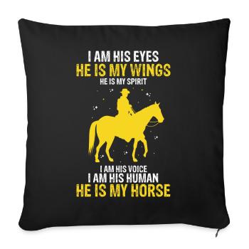 Funny Horse Equestrian Sports Horses Sayings Gift - Sofa pillowcase 17,3'' x 17,3'' (45 x 45 cm) - black - Front