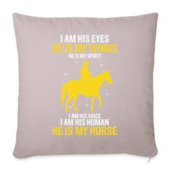 Drôle de cheval Sports équestres Chevaux Dictons Cadeau - Housse de coussin décorative 45 x 45 cm - taupe clair - Devant