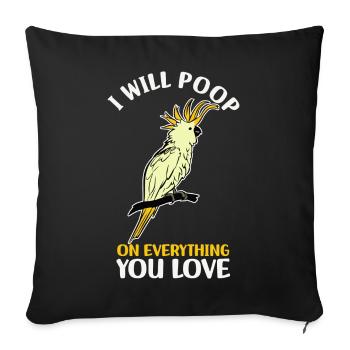 Cockatoo - Sofa pillowcase 17,3'' x 17,3'' (45 x 45 cm) - black - Front