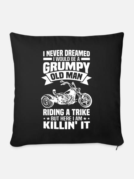 Trike Motorcycle Sayings | Triker Trikes Gifts - Sofa pillowcase 17,3'' x 17,3'' (45 x 45 cm) - black
