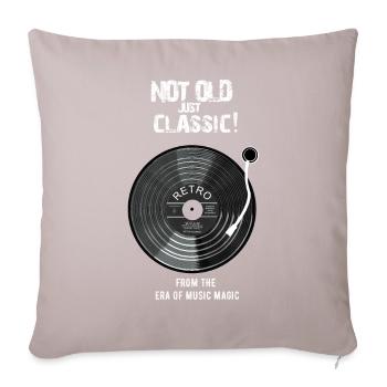 NICHT ALT, NUR KLASSISCH! RETRO VINTAGE KLASSISCHES VINYL - Sofakissenbezug 45 x 45 cm - helles Taupe - Vorne