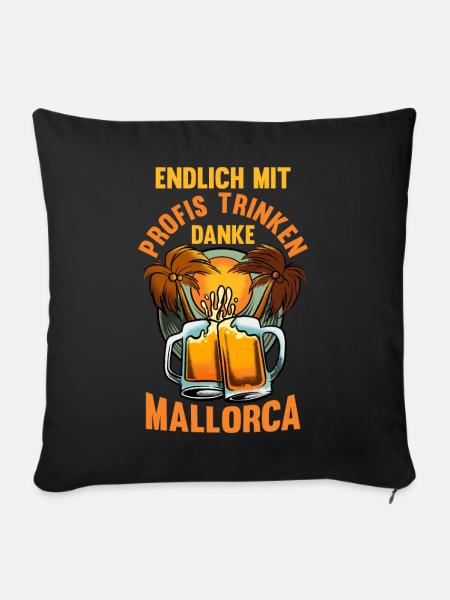 Party Urlaub Mallorca - Sofakissenbezug 45 x 45 cm - Schwarz
