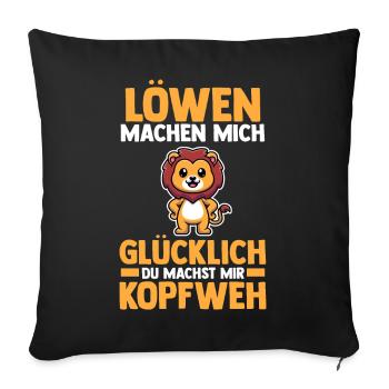 Löwe Löwen - Sofakissenbezug 45 x 45 cm - Schwarz - Vorne