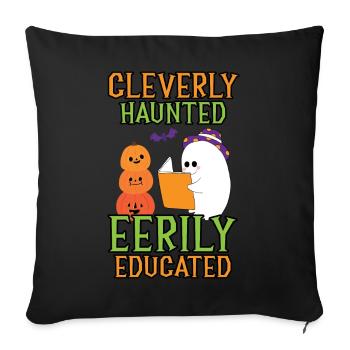 Cleverly haunted, eerily educated teacher Hall - Sofa pillowcase 17,3'' x 17,3'' (45 x 45 cm) - black - Front