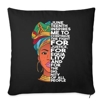 Juneteenth Inspires Me | Freedom Day | June 19th - Sofa pillowcase 17,3'' x 17,3'' (45 x 45 cm) - black - Front