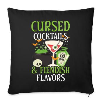 Cursed cocktails & devilish flavors - Sofa pillowcase 17,3'' x 17,3'' (45 x 45 cm) - black - Front