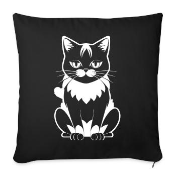 Drôle de chat Silhouette Cheeky Fun Cats - Housse de coussin décorative 45 x 45 cm - noir - Devant