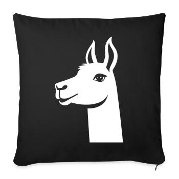 Lama Drôle Silhouette Effronté Amusant Lamas - Housse de coussin décorative 45 x 45 cm - noir - Devant