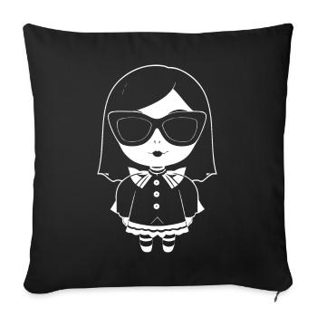 Cute Anime Girl Gothic Manga Fairytale Sunglasses - Sofa pillowcase 17,3'' x 17,3'' (45 x 45 cm) - black - Front