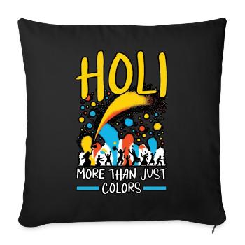 Happy Holi Greetings Hinduism Indian Festival - Sofa pillowcase 17,3'' x 17,3'' (45 x 45 cm) - black - Front
