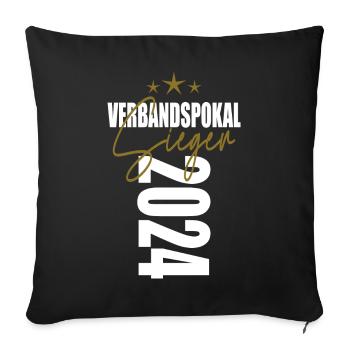 Verbandspokal Sieger 2024 - Sofakissenbezug 45 x 45 cm - Schwarz - Vorne