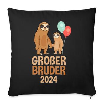 Paresseux grand frère 2024 - Housse de coussin décorative 45 x 45 cm - noir - Devant