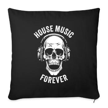 HOUSE MUSIC FOREVER - Housse de coussin décorative 45 x 45 cm - noir - Devant