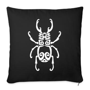 White Insect - Sofa pillowcase 17,3'' x 17,3'' (45 x 45 cm) - black - Front