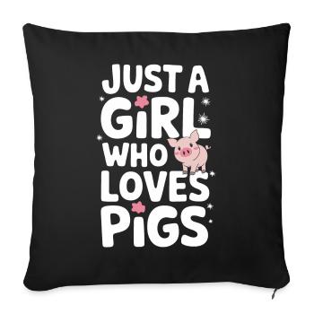 Animal cochon - Housse de coussin décorative 45 x 45 cm - noir - Devant