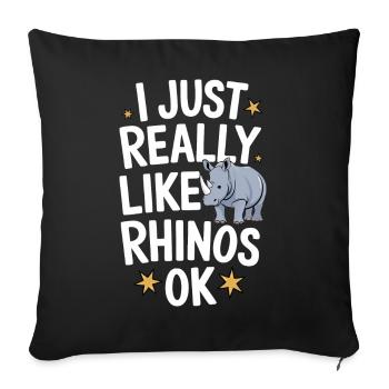 Rhinocéros Rhinocéros - Housse de coussin décorative 45 x 45 cm - noir - Devant