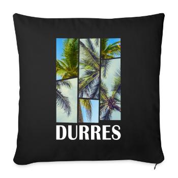 Durrës Durresi Albanie Été Palmiers Plage Mer - Housse de coussin décorative 45 x 45 cm - noir - Devant