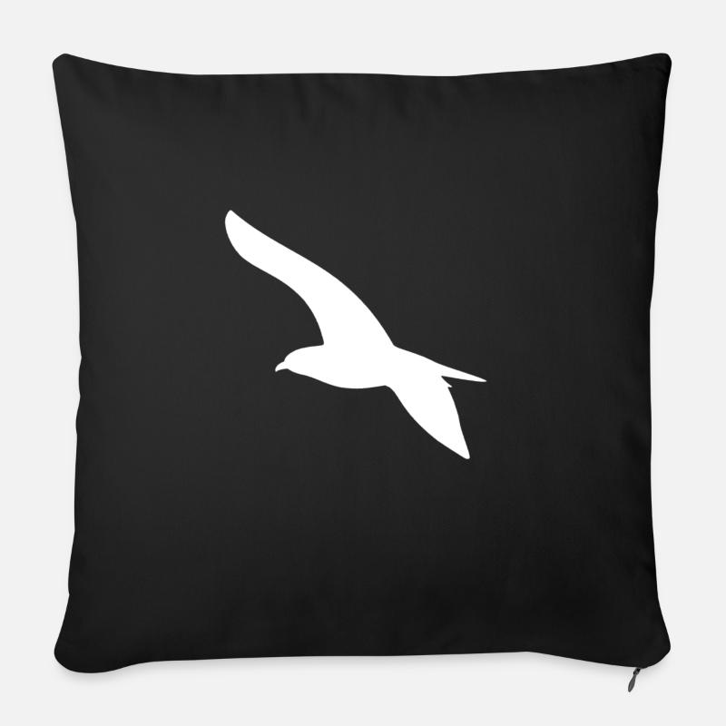 Möwe weiß - Sofakissenbezug 45 x 45 cm - Schwarz