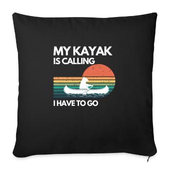 Kayak Kanu Design Wassersport lustige Geschenkidee - Sofakissenbezug 45 x 45 cm - Schwarz - Vorne