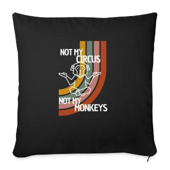 Affenzirkus Affen Motiv Tierliebhaber cooles Desig - Sofakissenbezug 45 x 45 cm - Schwarz - Vorne