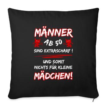 Les hommes de plus de 50 ans sont très chauds... 50e anniversaire - Housse de coussin décorative 45 x 45 cm - noir - Devant