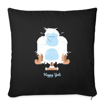 Illustration Happy Yeti - Housse de coussin décorative 45 x 45 cm - noir - Devant