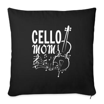 Violoncelle Maman Instrument de musique Music Lover Mères - Housse de coussin décorative 45 x 45 cm - noir - Devant