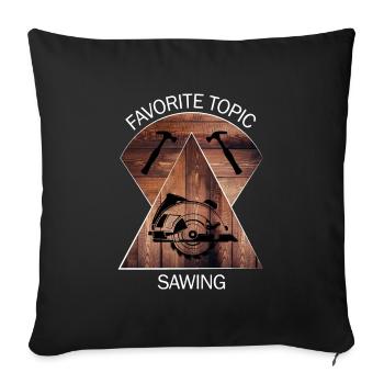Charpentier, charpentier, charpentier, charpentier, artisan, bois - Housse de coussin décorative 45 x 45 cm - noir - Devant