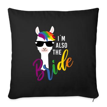 LGBTQ Lama also Bride Bachelorette Party Bachelorette Party - Sofa pillowcase 17,3'' x 17,3'' (45 x 45 cm) - black - Front
