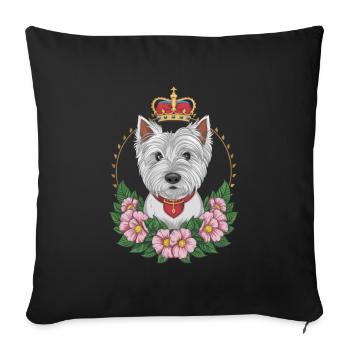 Süßér West Highland White Terrier avec couronne - Housse de coussin décorative 45 x 45 cm - noir - Devant
