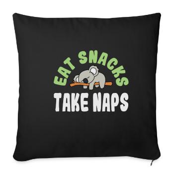 Prenez des collations Prenez des siestes Sweet Koala Bear Graphic Design - Housse de coussin décorative 45 x 45 cm - noir - Devant