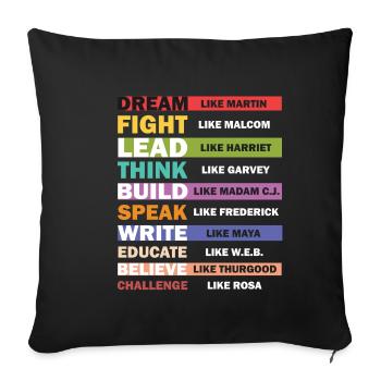 Black Lives Matter - Black Leaders Text Design - Sofa pillowcase 17,3'' x 17,3'' (45 x 45 cm) - black - Front