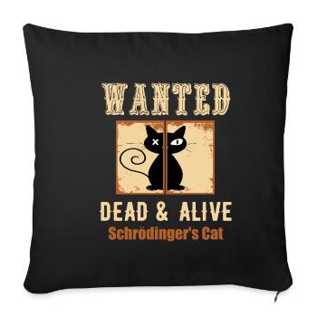 Le chat de Schrodinger - Funny Science Design - Housse de coussin décorative 45 x 45 cm - noir - Devant