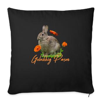 gelukkig pasen Frohe Ostern - Sofakissenbezug 45 x 45 cm - Schwarz - Vorne