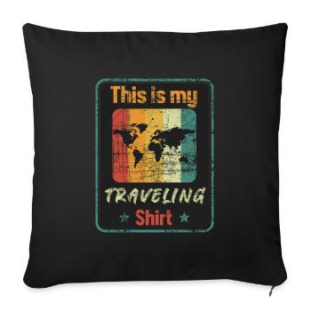 This is my Traveling Shirt - Housse de coussin décorative 45 x 45 cm - noir - Devant