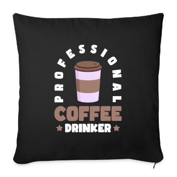 Coffee Lovers Early Riser Drink - Sofa pillowcase 17,3'' x 17,3'' (45 x 45 cm) - black - Front