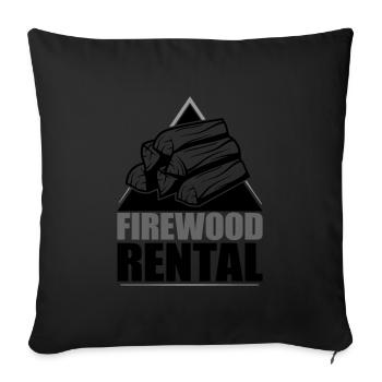 Firewood rental | Color changeable - Sofa pillowcase 17,3'' x 17,3'' (45 x 45 cm) - black - Front