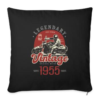 1955 Anniversary Vintage Motorcycle Biker Born in 1955 - Sofa pillowcase 17,3'' x 17,3'' (45 x 45 cm) - black - Front