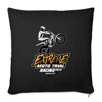 Trial - Trialsport - Moto Trial - Motorcycle Trial - Sofakissenbezug 45 x 45 cm - Schwarz - Vorne