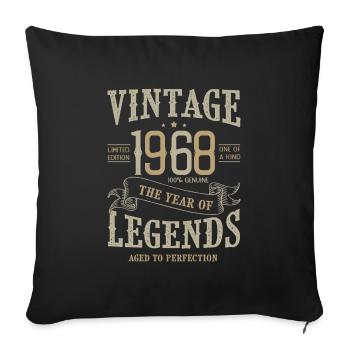 1968 vintage vintage anniversary 1968 - Sofa pillowcase 17,3'' x 17,3'' (45 x 45 cm) - black - Front