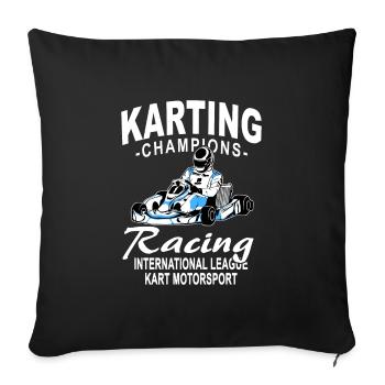 GoKart - Karting - Kart - Go Kart - Housse de coussin décorative 45 x 45 cm - noir - Devant