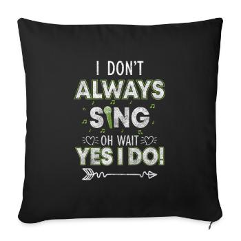 Singing Passion Sheet Music Microphone - Sofa pillowcase 17,3'' x 17,3'' (45 x 45 cm) - black - Front