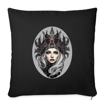Goth Girl Gothic Mystisch Horror Krone - Sofakissenbezug 45 x 45 cm - Schwarz - Vorne