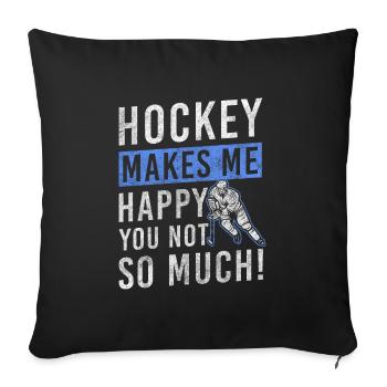 Hockey Puck Training Team - Sofa pillowcase 17,3'' x 17,3'' (45 x 45 cm) - black - Front