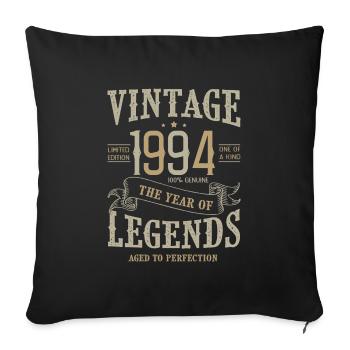 1994 vintage 1994 anniversaire - Housse de coussin décorative 45 x 45 cm - noir - Devant