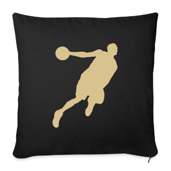 Silhouette de joueur de basketball, design sportif dynamique - Housse de coussin décorative 45 x 45 cm - noir - Devant