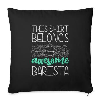 Barista portafilter espresso coffeeshop - Housse de coussin décorative 45 x 45 cm - noir - Devant