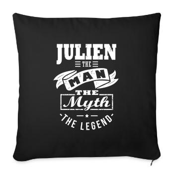 Julien man myth legend cadeau julien - Housse de coussin décorative 45 x 45 cm - noir - Devant